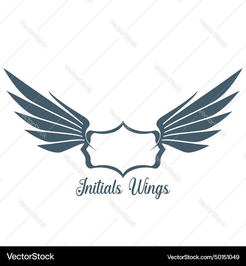 Abstract bird wing initial logo Royalty Free Vector Image