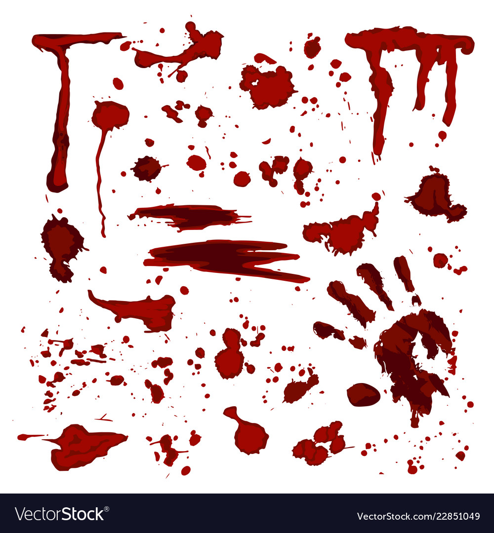 Bloody red drops and splashes grunge design Vector Image