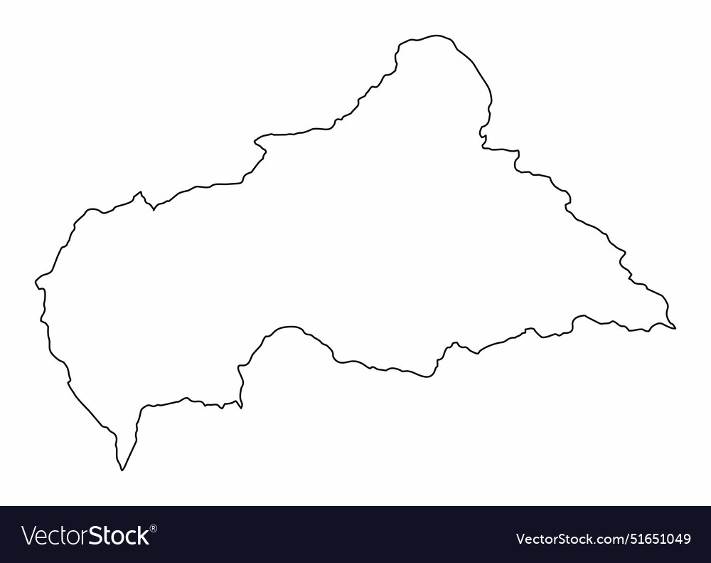 Central african republic outline map Royalty Free Vector