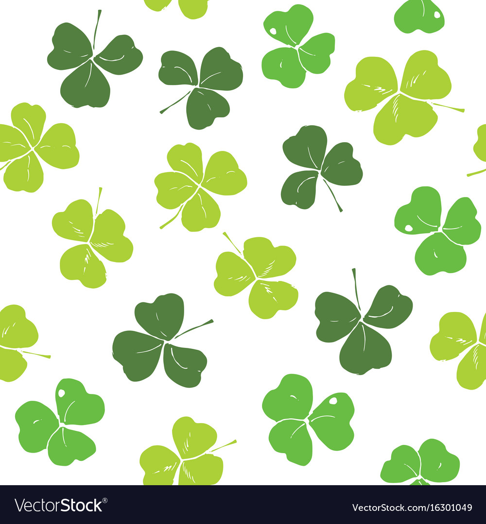 Clover leaf hand drawn doodle seamless pattern