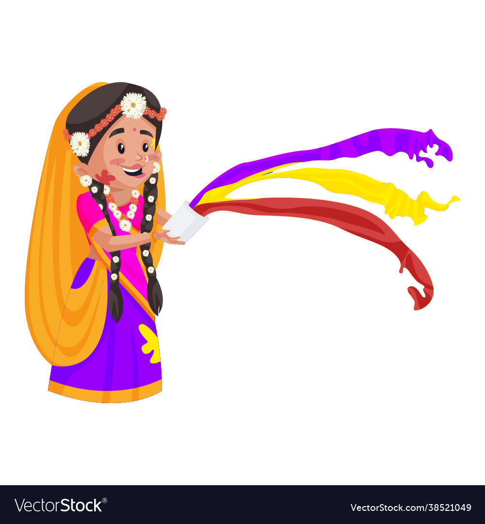 Goddess radha cartoon character Royalty Free Vector Image