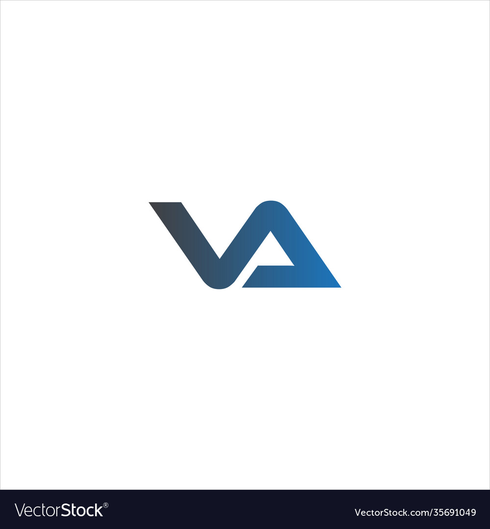 V a letter logo abstract design on white color Vector Image