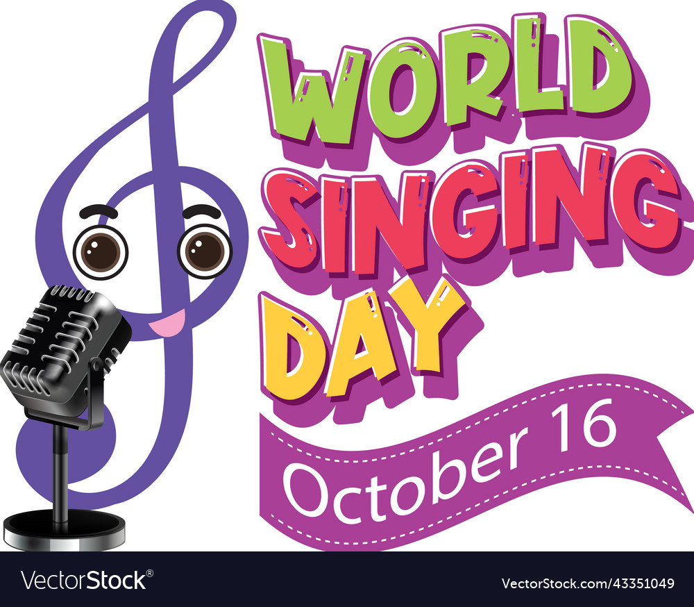 World singing day banner design Royalty Free Vector Image