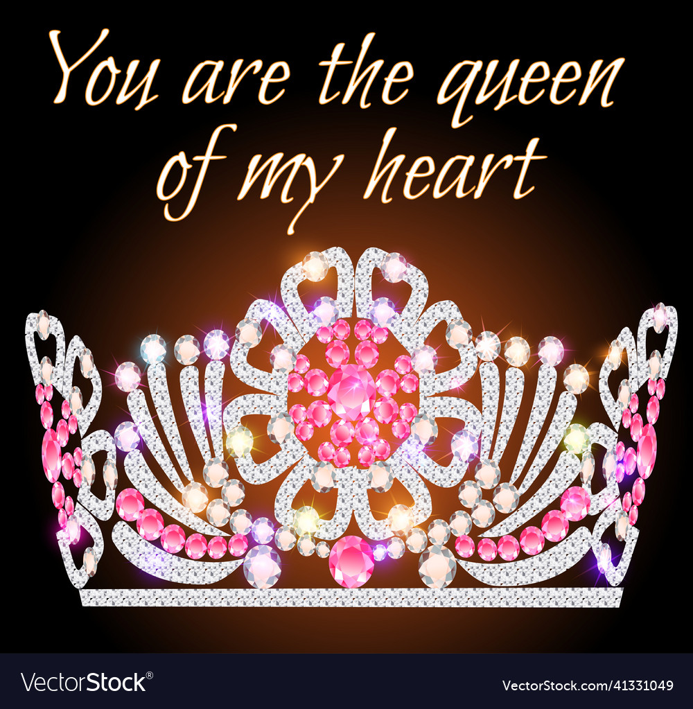 You are the queen of my heart with golden shining Vector Image