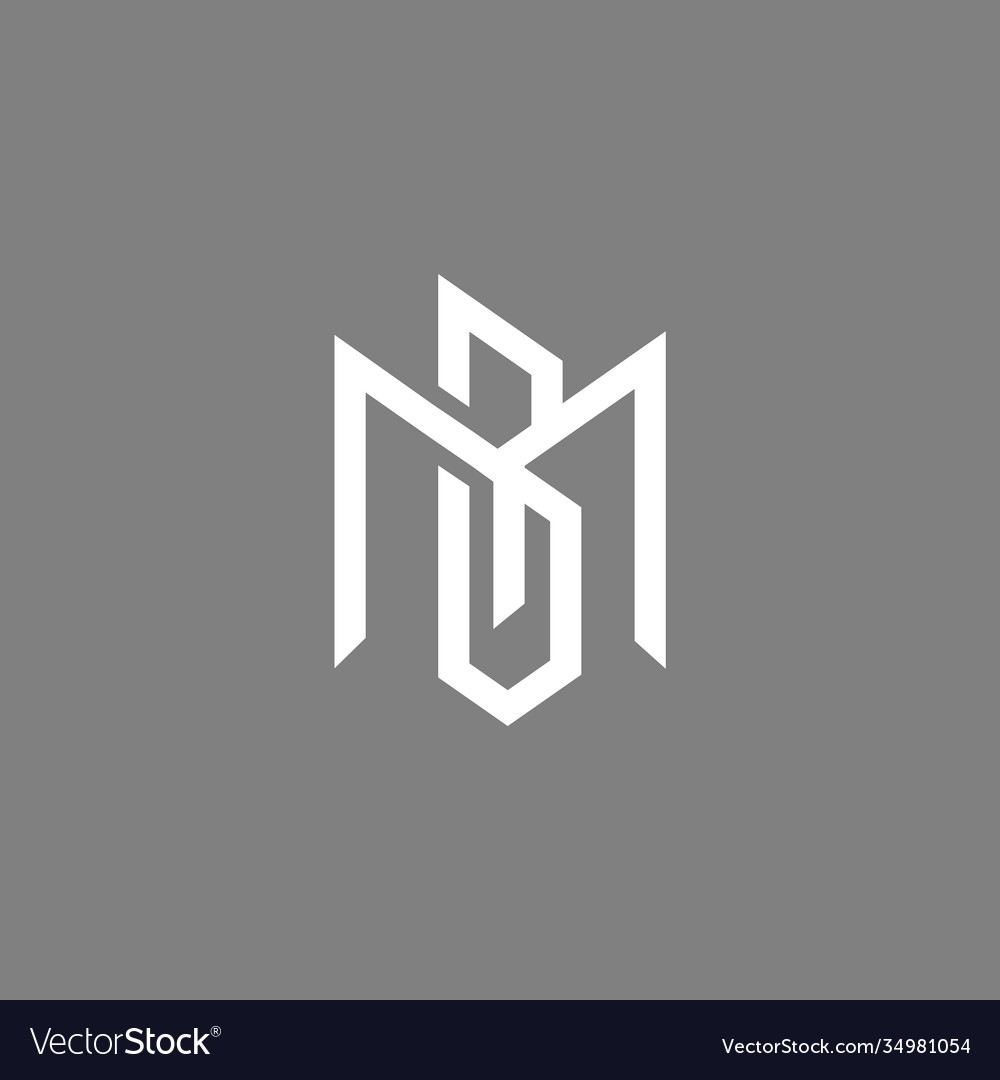 Mb letter icon design on black Royalty Free Vector Image