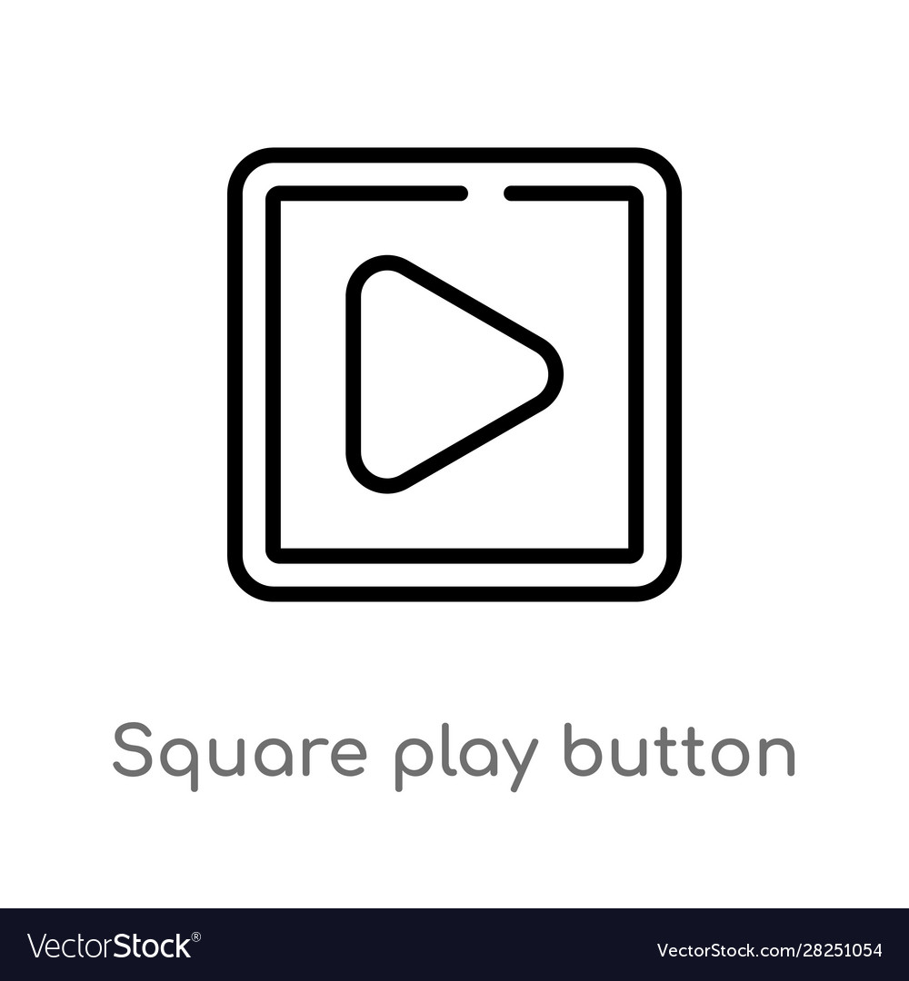 Outline press play button icon isolated black Vector Image