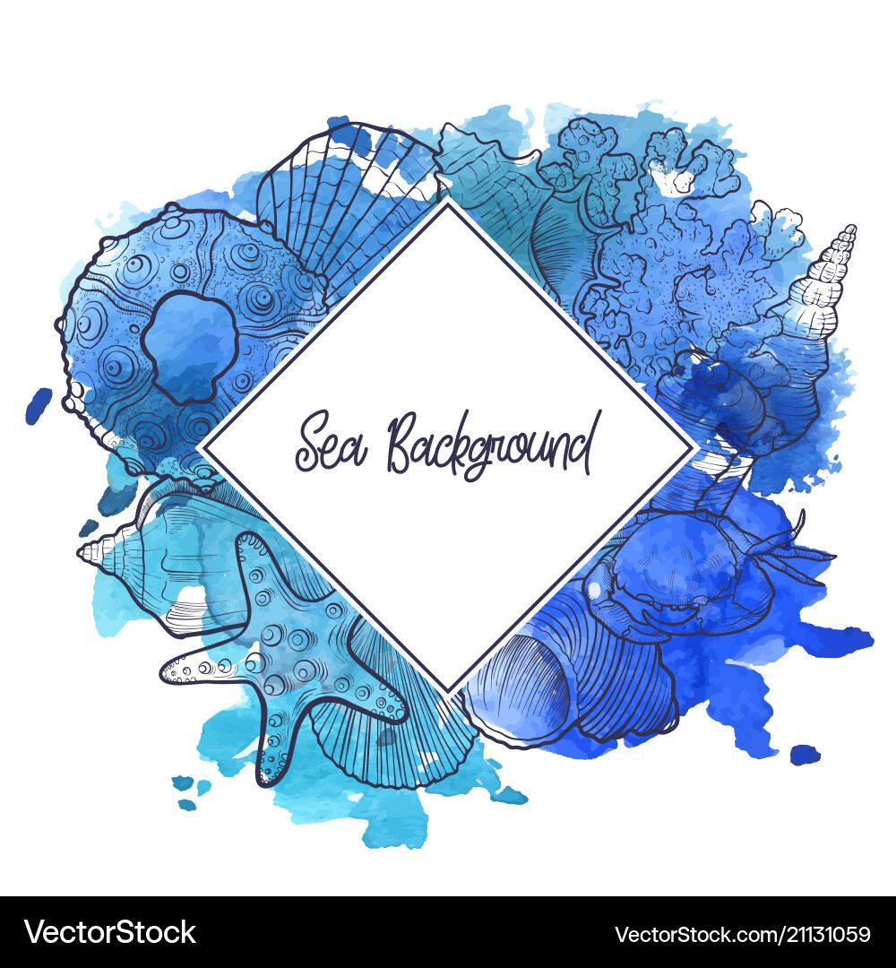 Background with seashells Royalty Free Vector Image