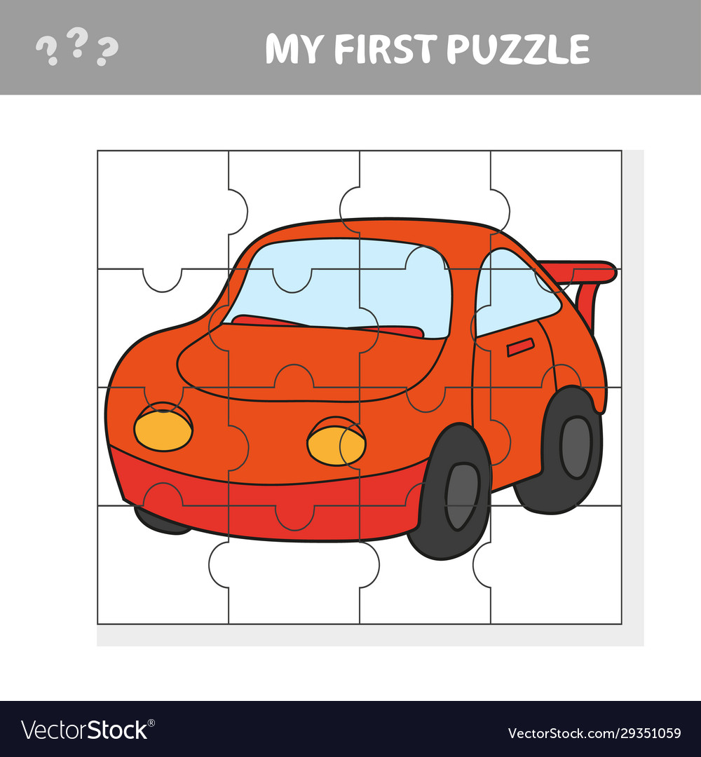 Cartoon puzzle game for preschool Royalty Free Vector Image