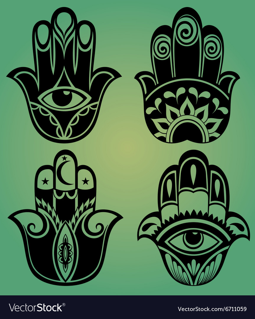 Collection Of Hamsa Hands Royalty Free Vector Image