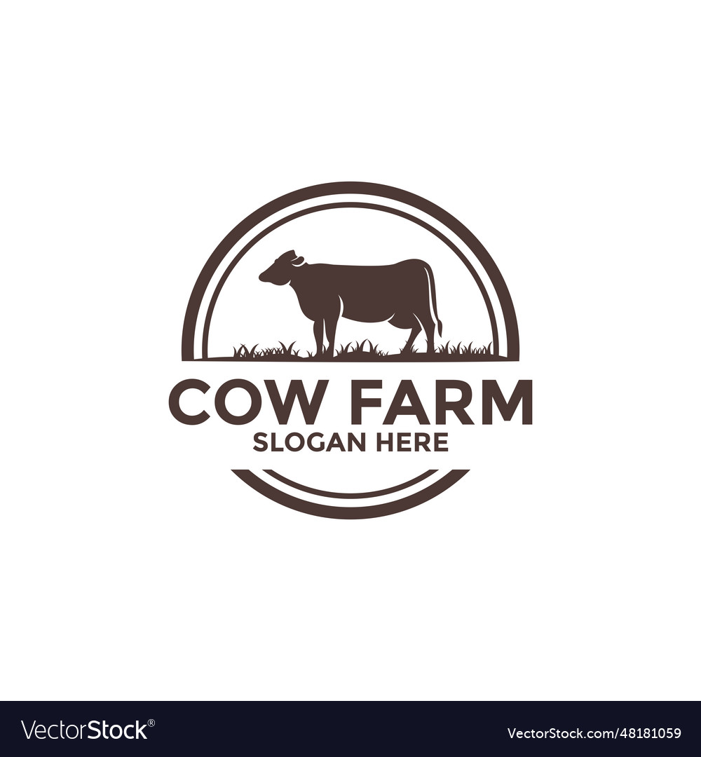 Cow farm logo design template livestock logo Vector Image