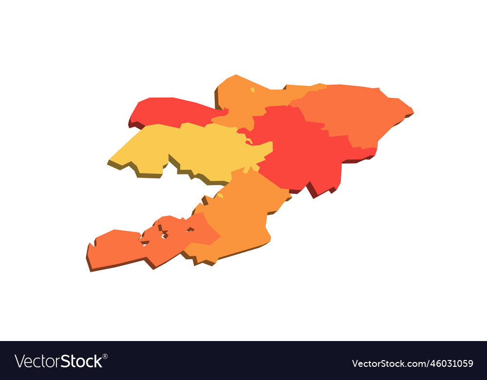 Kyrgyzstan political map of administrative Vector Image