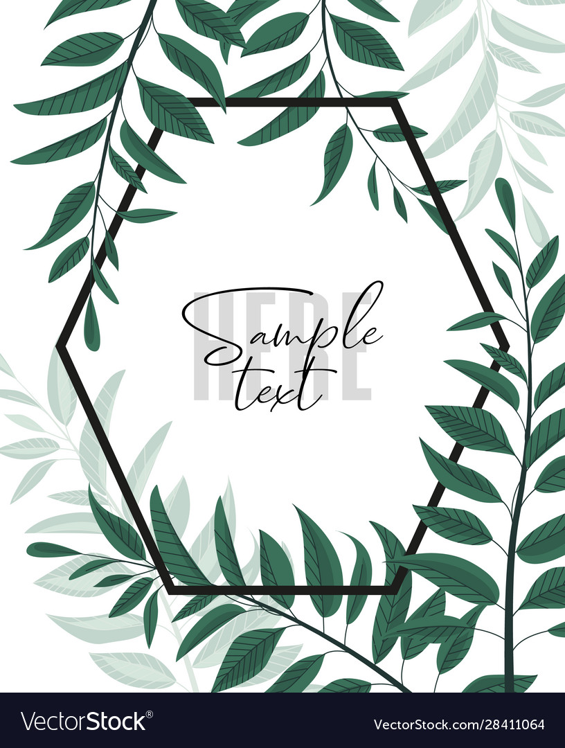 Floral greenery card design Royalty Free Vector Image