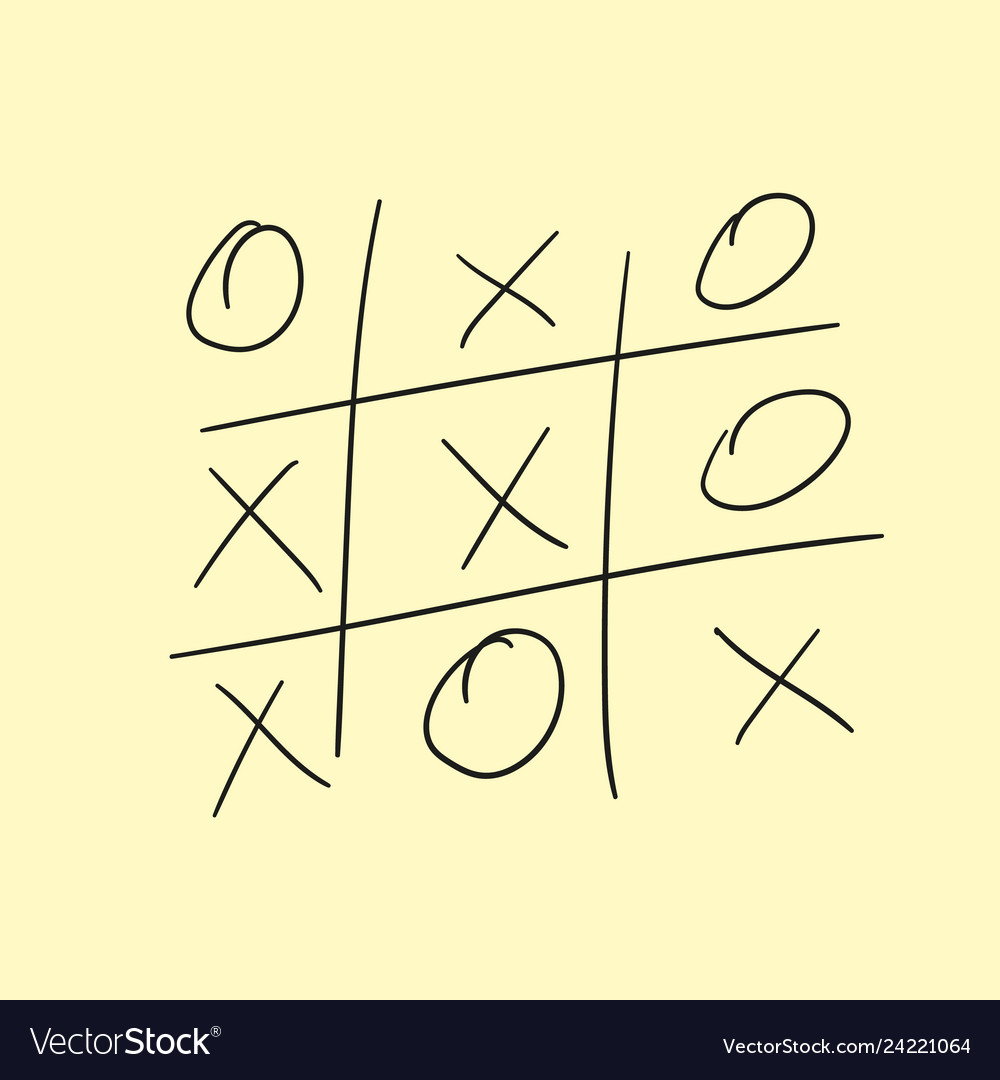 Hand Drawn Tic-tac-toe Elements Stock Vector - Illustration of