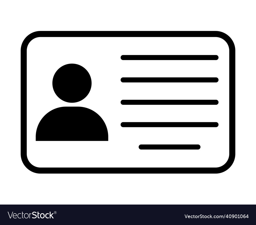 Id card icon line art style business card icon Vector Image