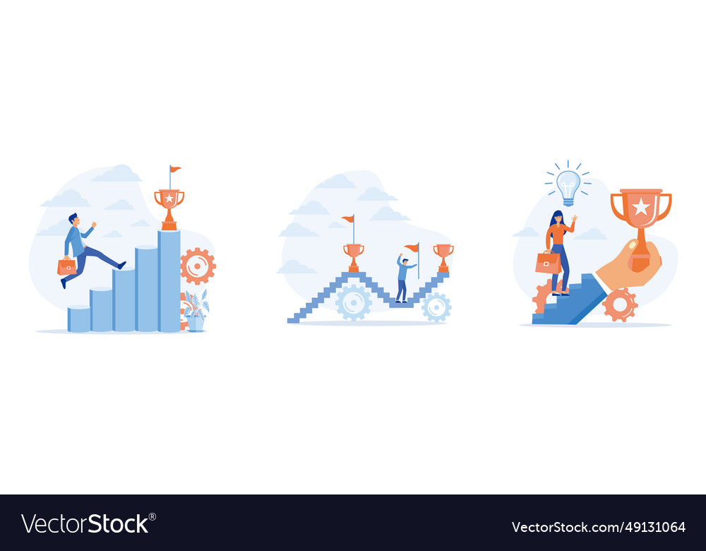 Ideas start up business to success continuous Vector Image