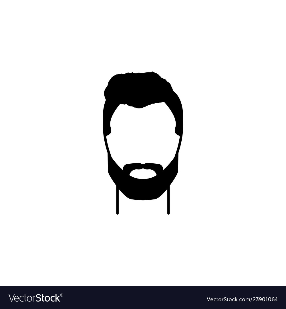 Male Hairstyle And Beard Iconelement Hairstyles Vector Image