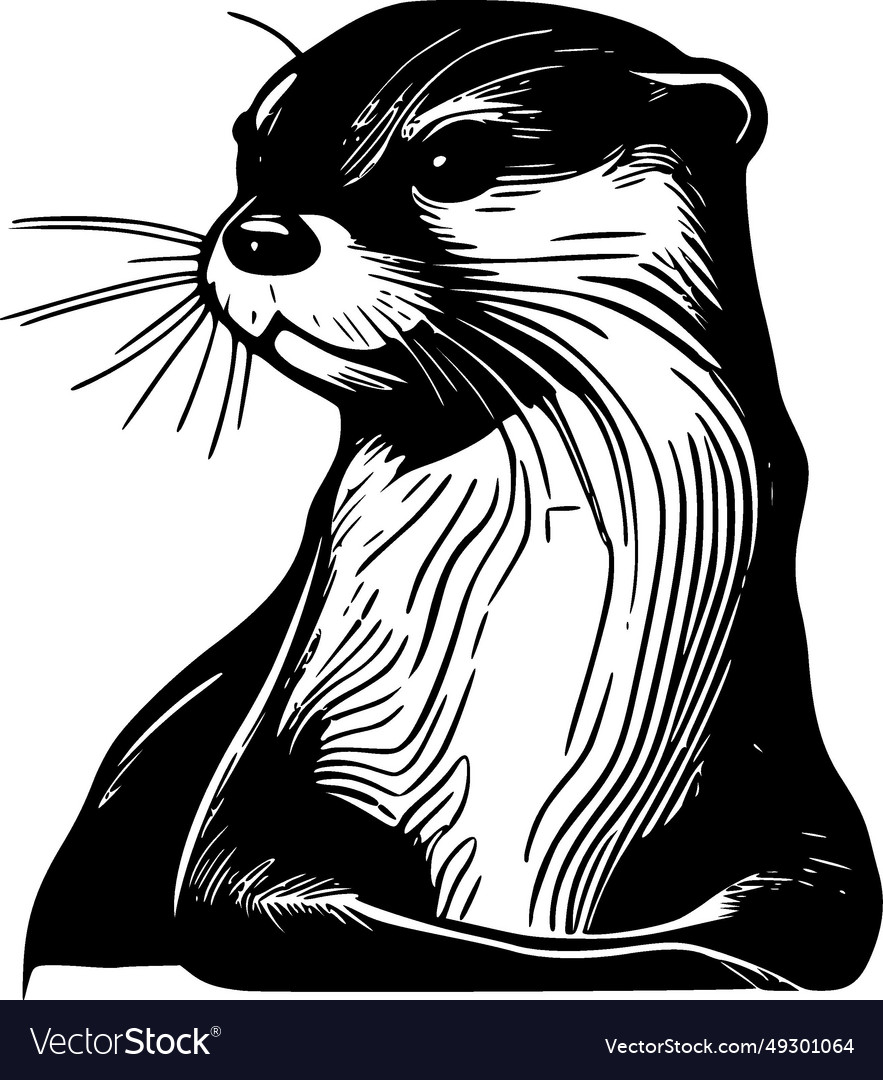 Otter - Minimalist And Simple Silhouette Vector Image