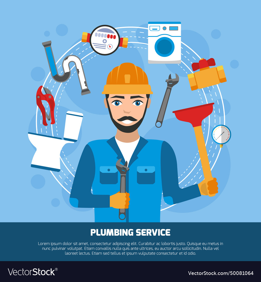 Plumbing service tools background Royalty Free Vector Image