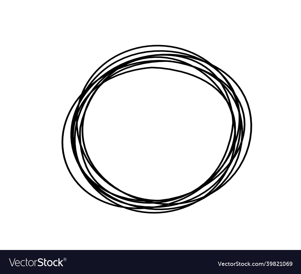 Abstract black oval as line drawing on white Vector Image