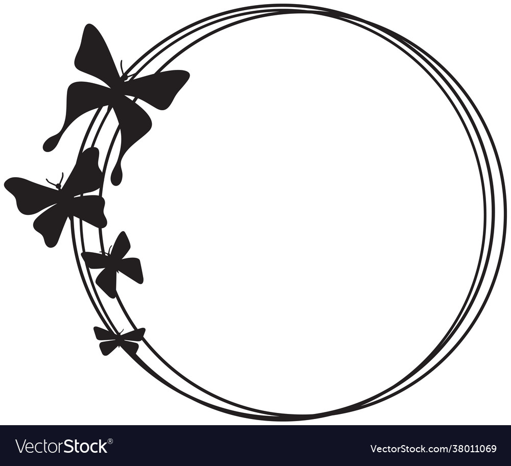 Butterfly Circle Frame Design Royalty Free Vector Image