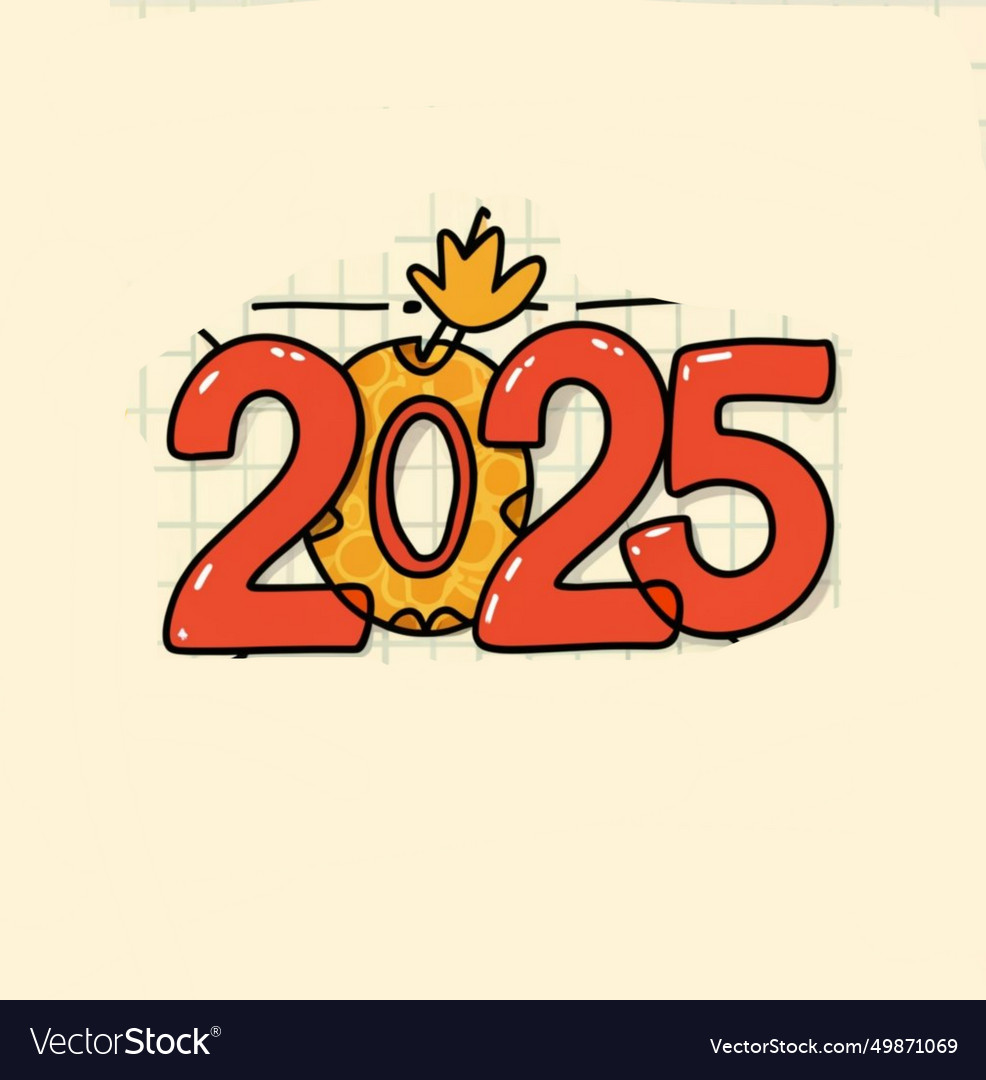 Happy new year 2025 text design Royalty Free Vector Image