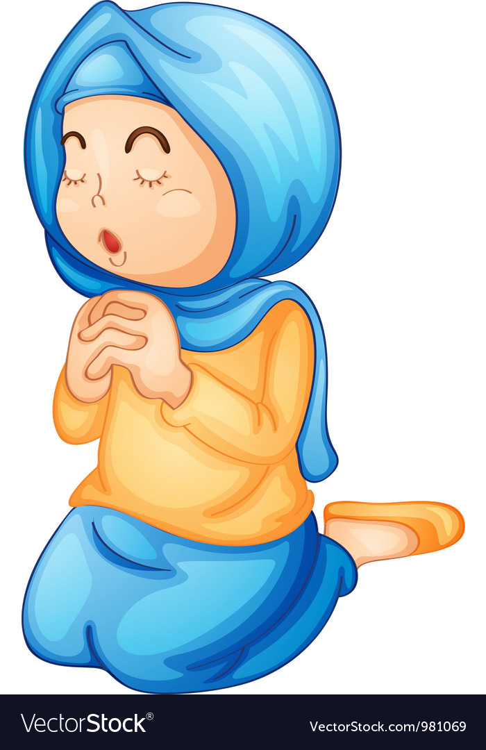 Young girl praying Royalty Free Vector Image - VectorStock