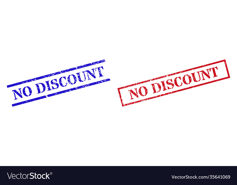 No discount grunge scratched stamp watermarks Vector Image