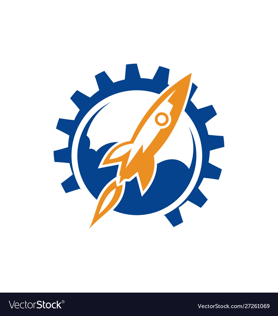 Rocket logo available Royalty Free Vector Image