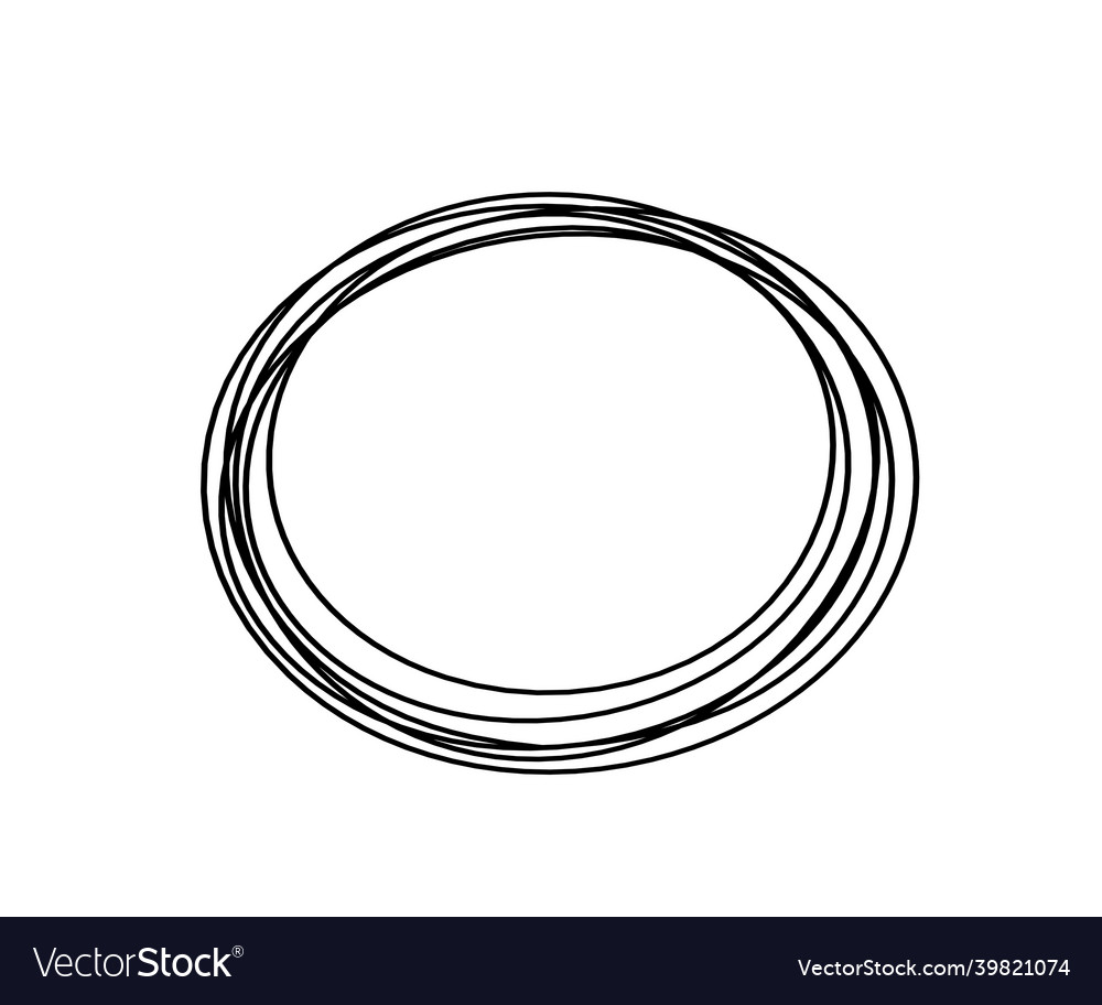 Abstract black oval as line drawing on white Vector Image