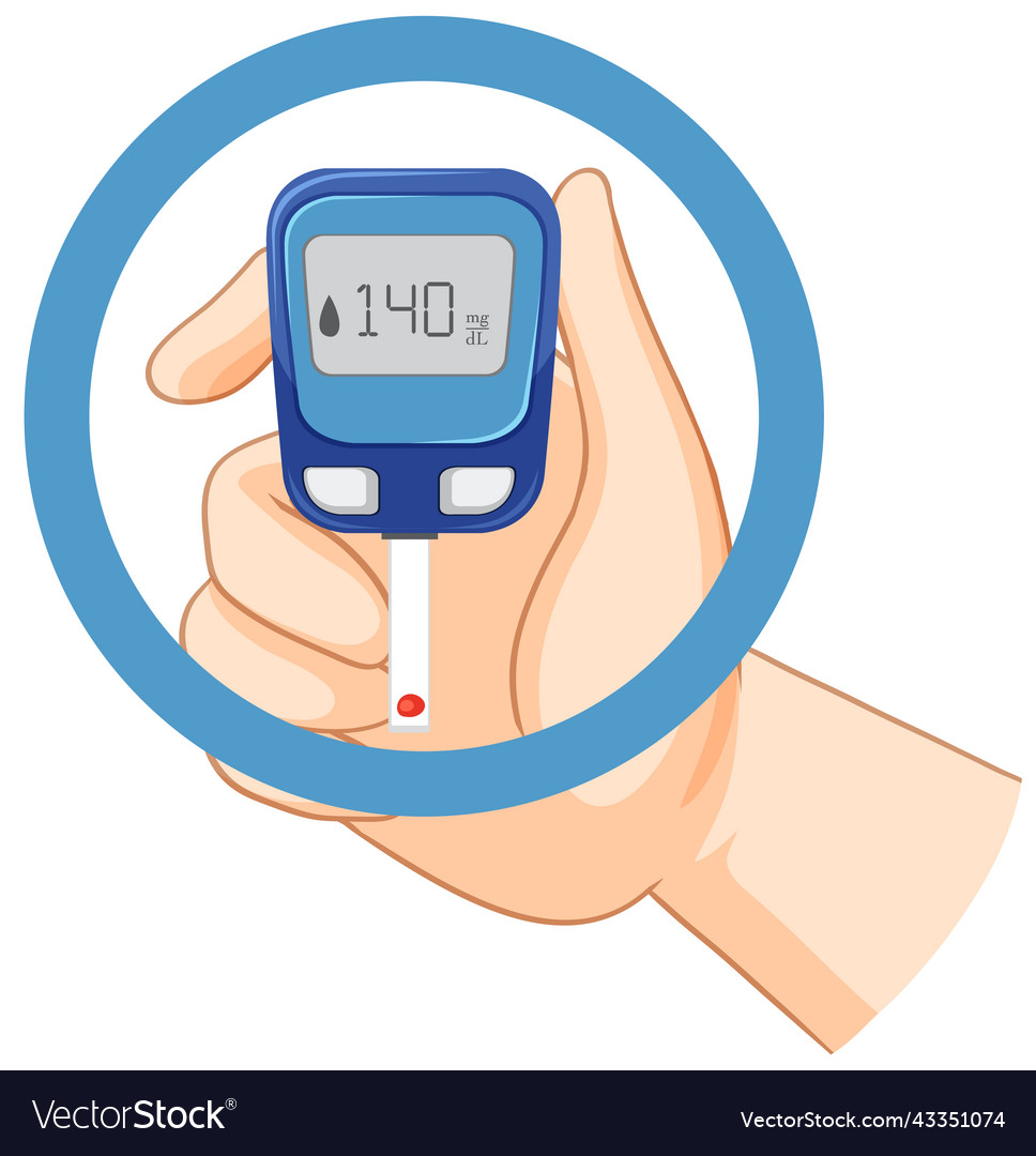 Blood glucose monitoring device Royalty Free Vector Image