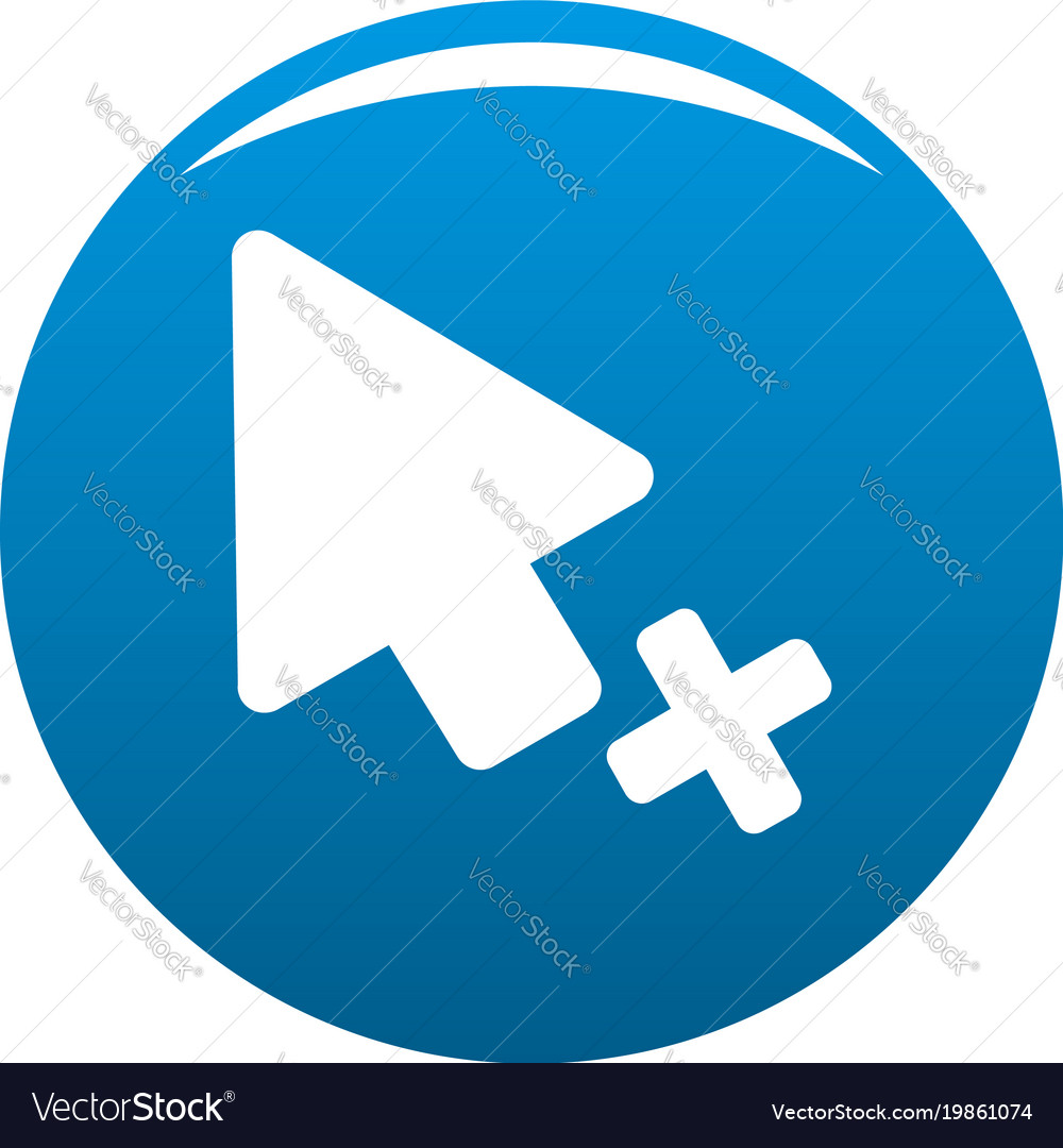 Cursor failure icon blue Royalty Free Vector Image