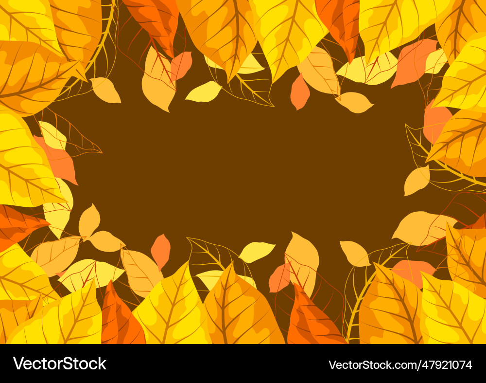 Frame with autumn leaves Royalty Free Vector Image