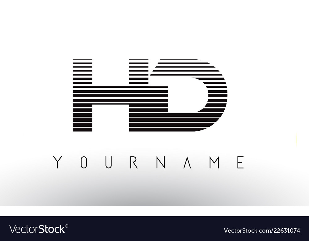 Hd black and white horizontal stripes letter logo Vector Image