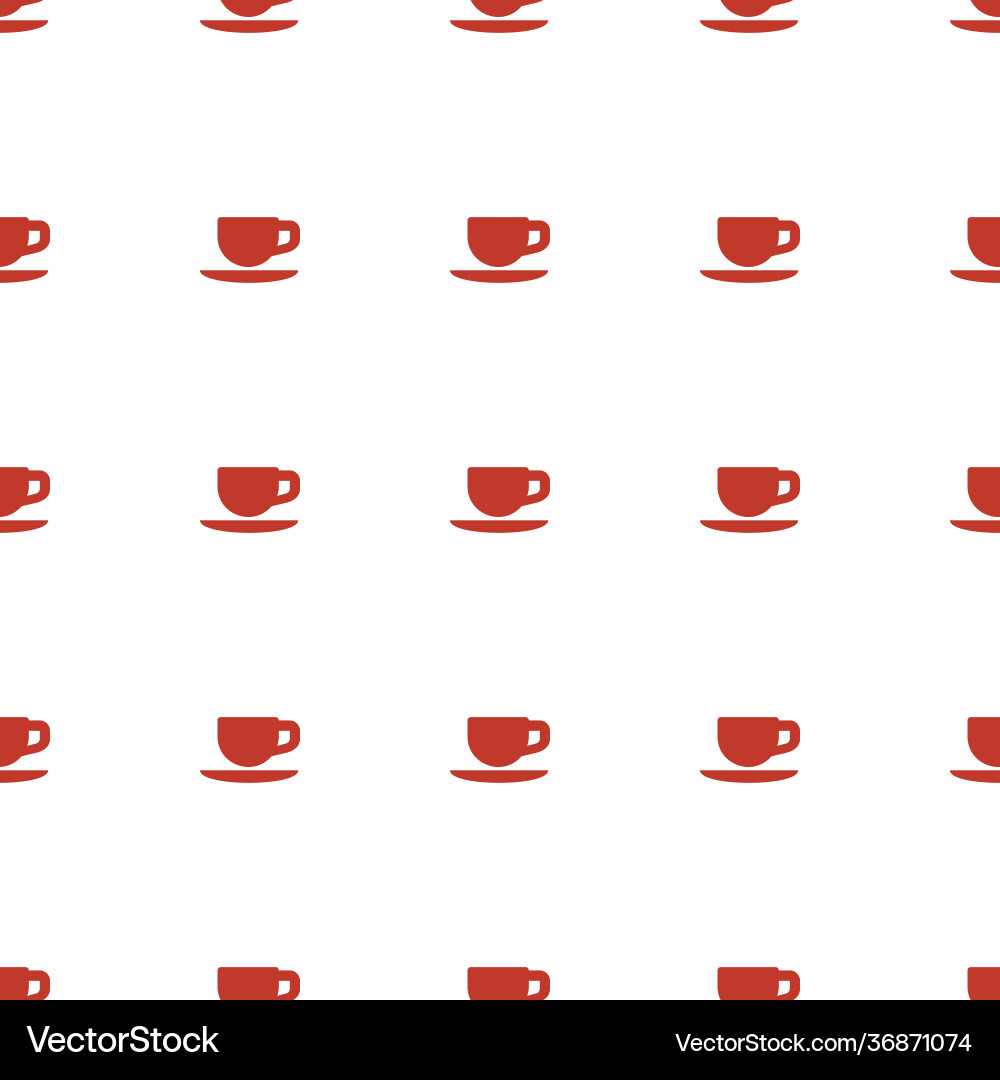 Tea cup icon pattern seamless white background Vector Image