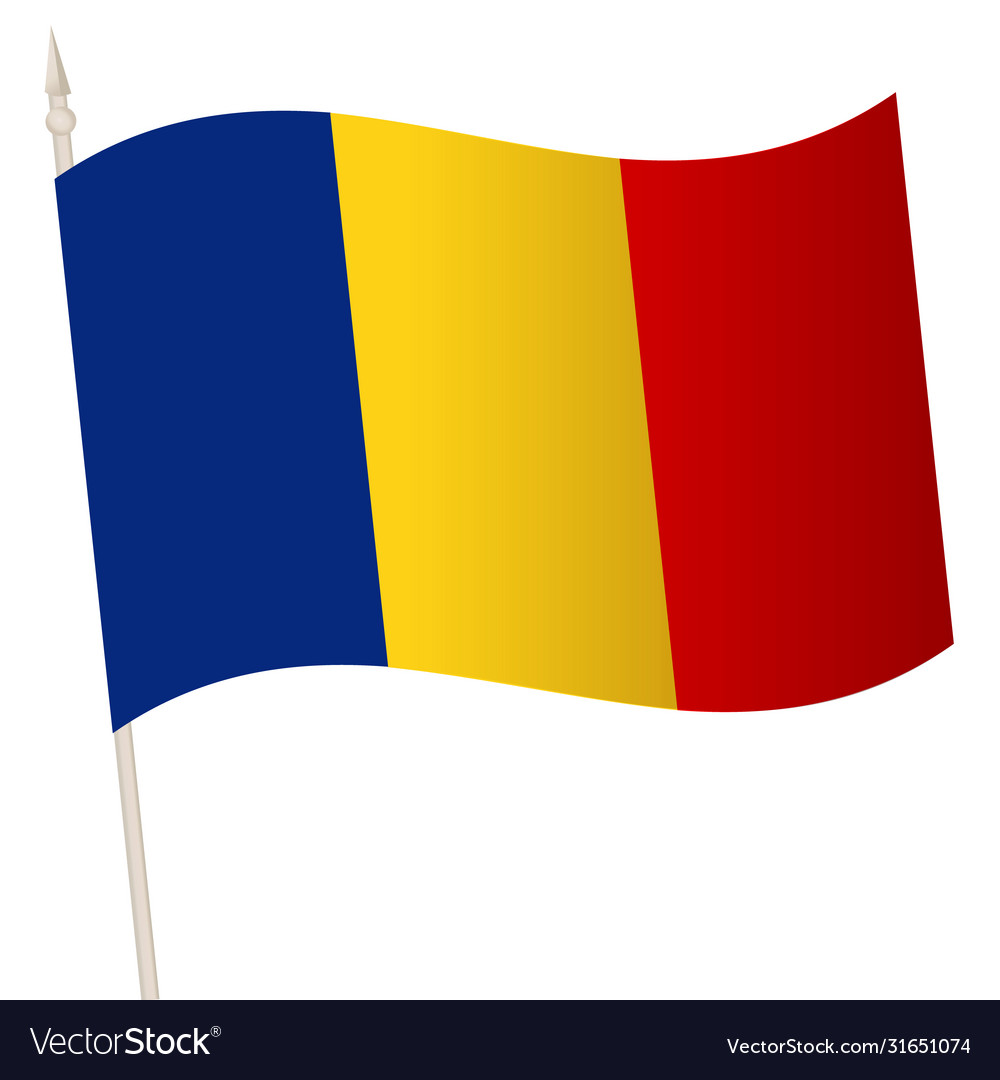 Waving flag on a flagpole the national Royalty Free Vector