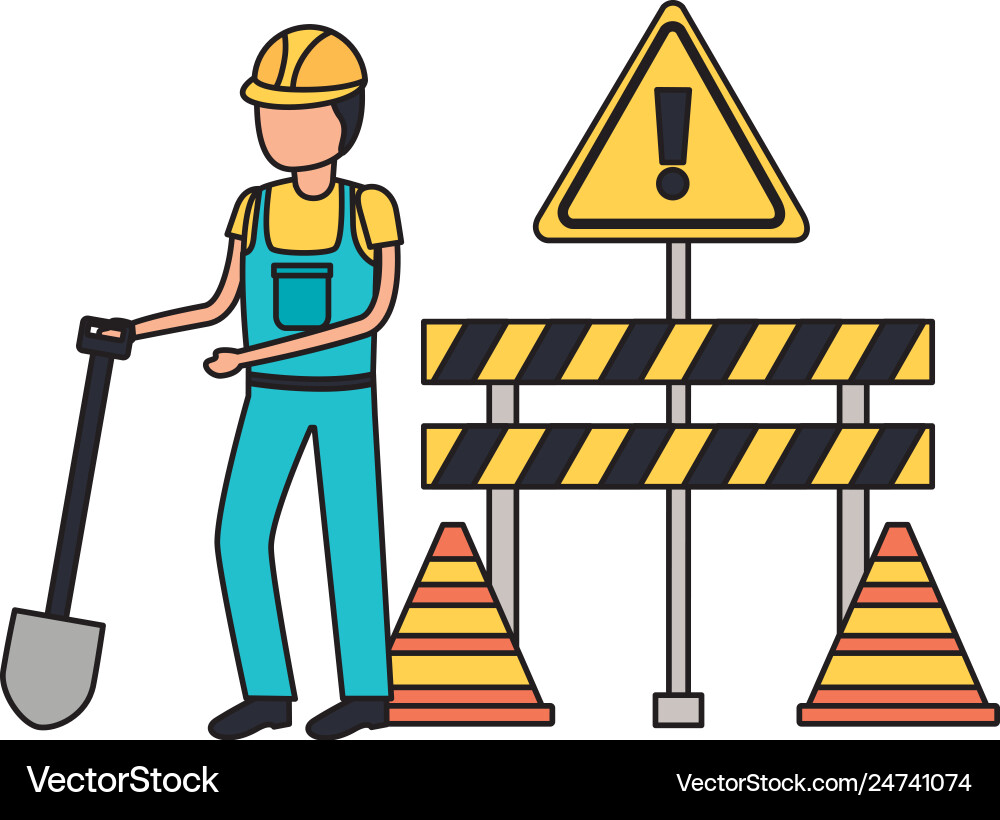 Worker construction equipment Royalty Free Vector Image