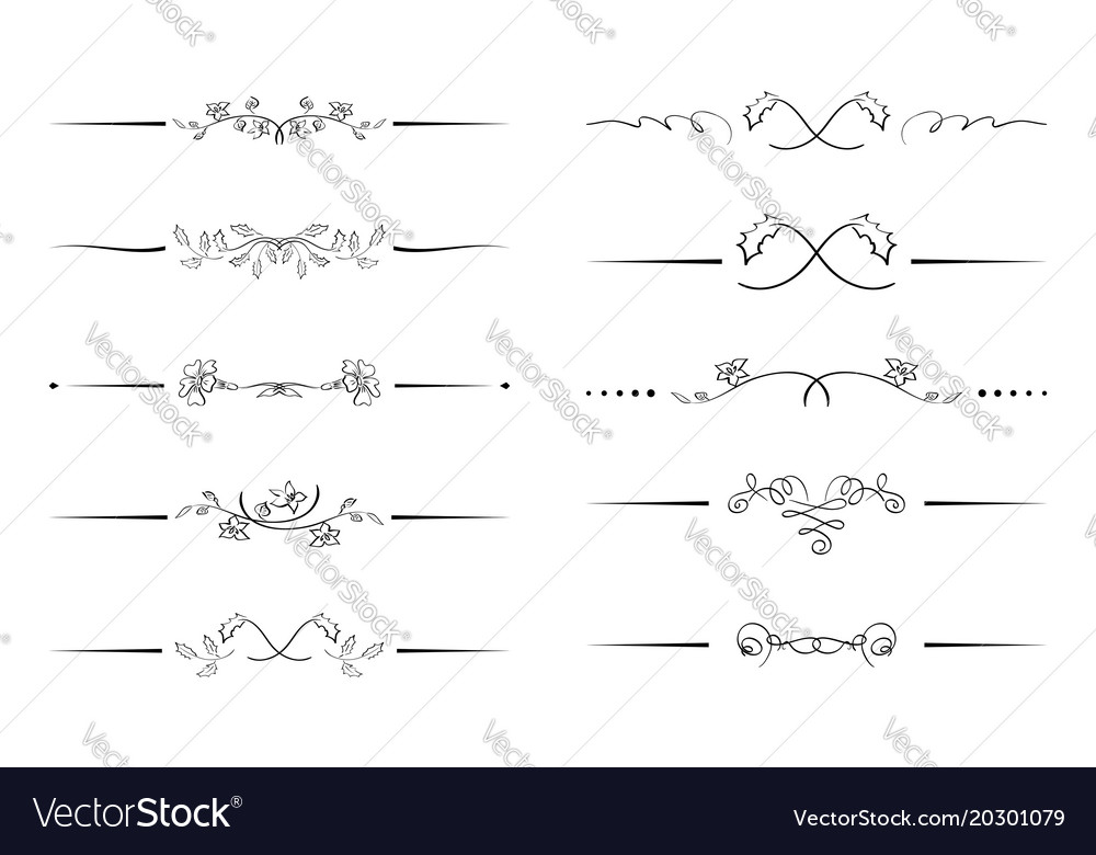 Floral and curly dividers - set Royalty Free Vector Image