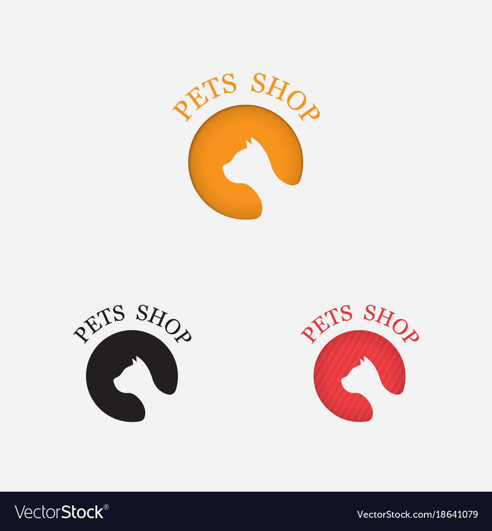 Pets shop icon designcat logo abstract design