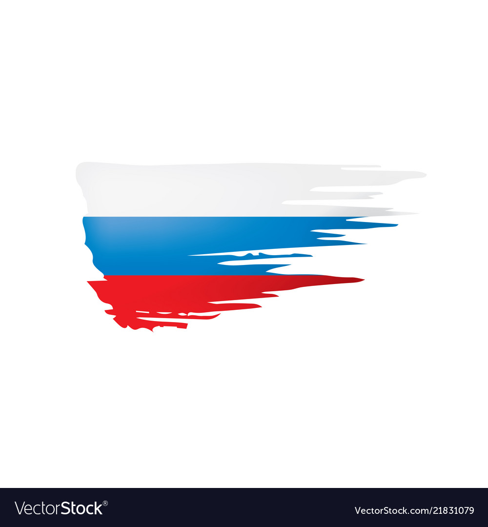 Flag Of Russia. Russian Flag. Coat Of Arms. Brush Stroke