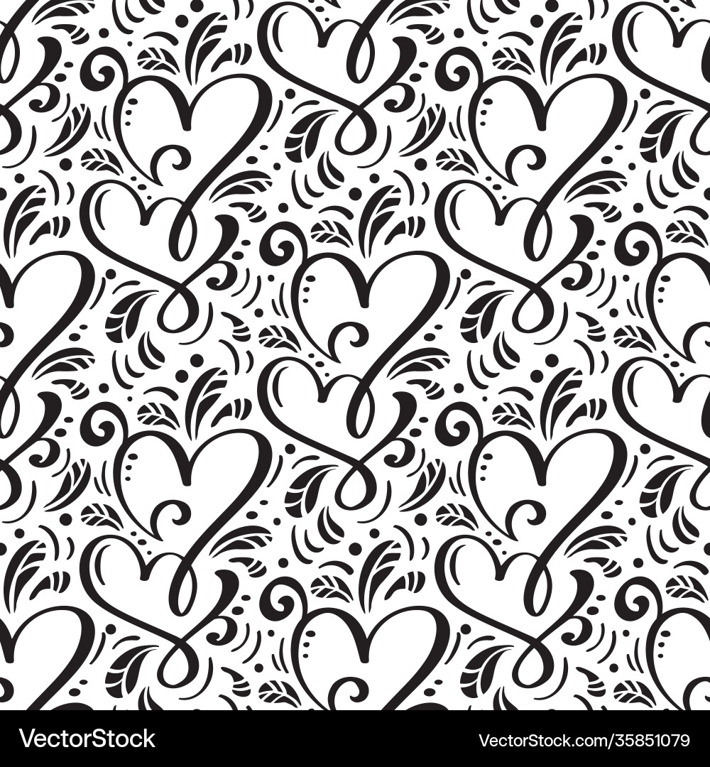 Seamless pattern with hearts romantic Royalty Free Vector