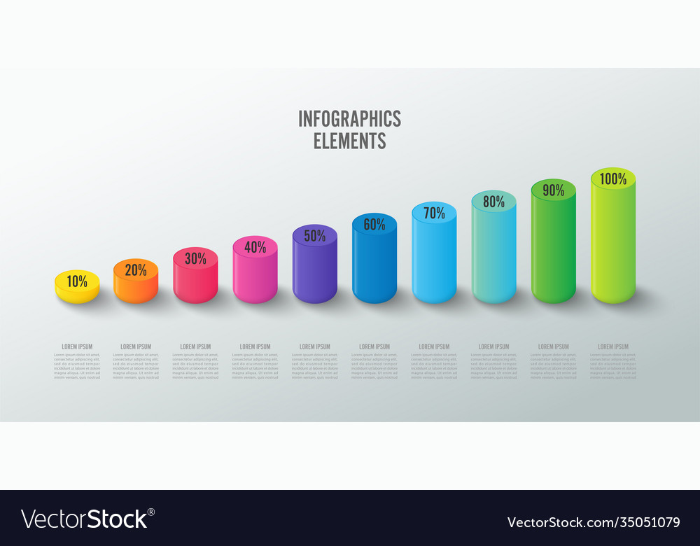 Set infographic elements for graph chart Vector Image