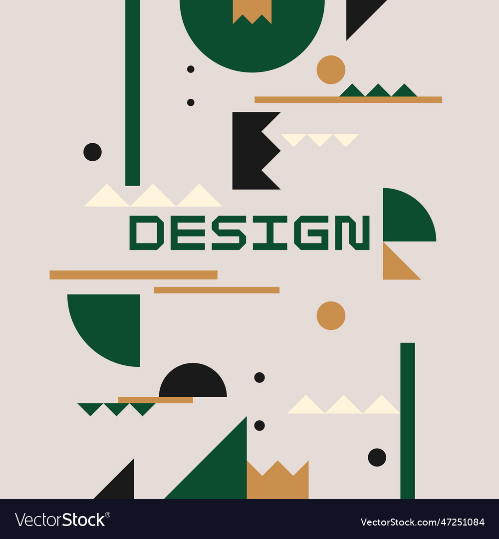 Modern geometric composition of various shapes Vector Image