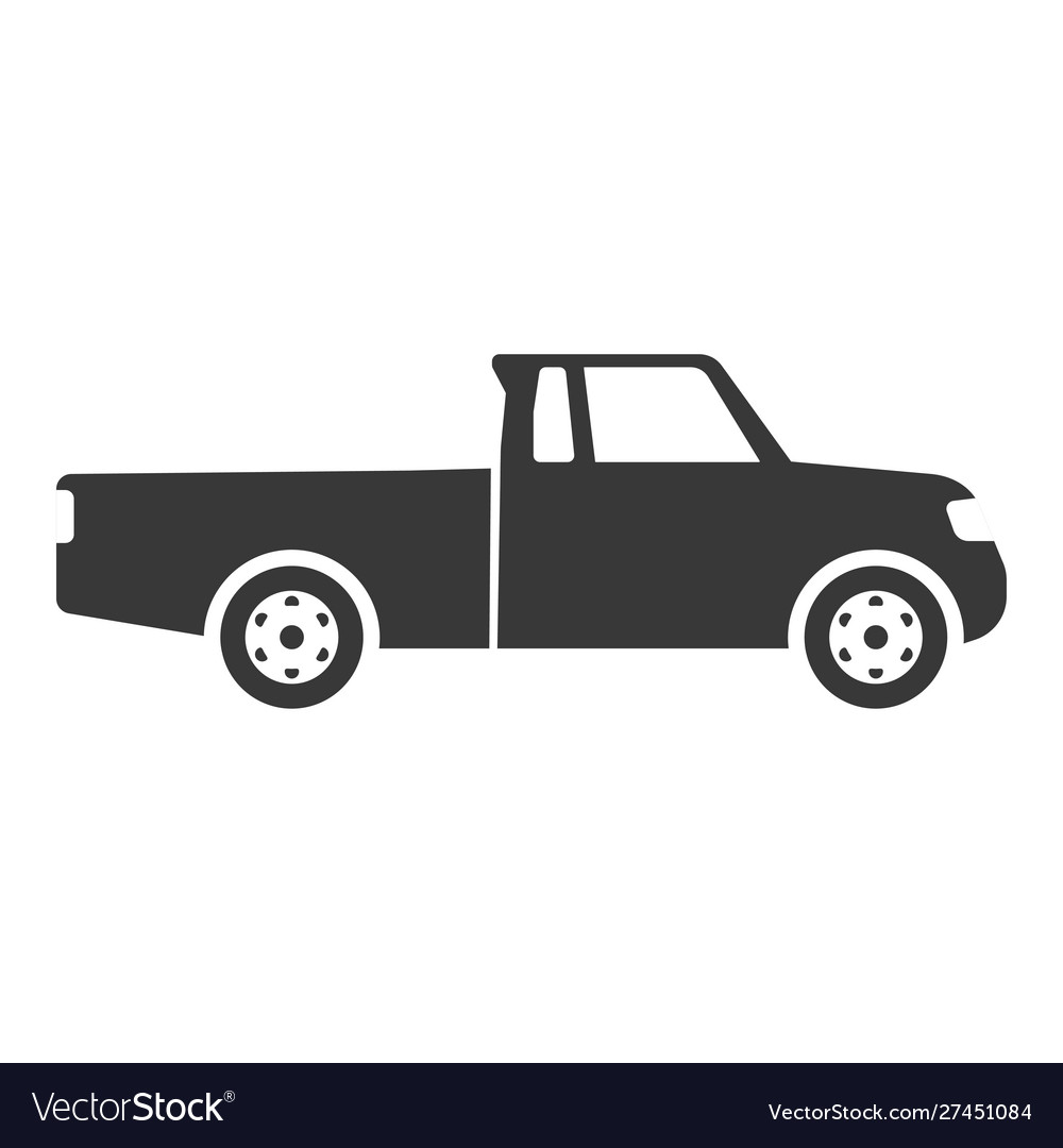 Pickup black icon delivery and automobile emblem Vector Image