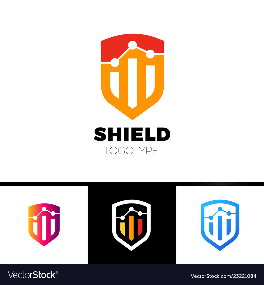 Rate shield secure logo template design Royalty Free Vector