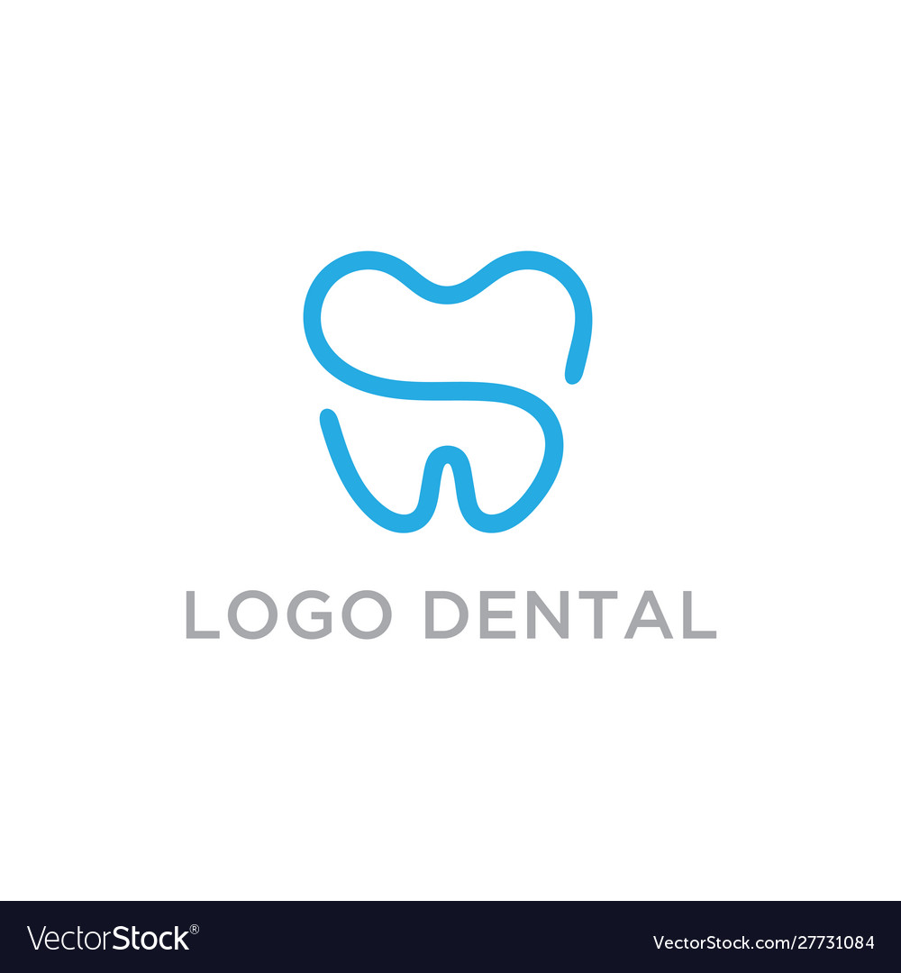 This is tooth logo in shape letter Royalty Free Vector Image