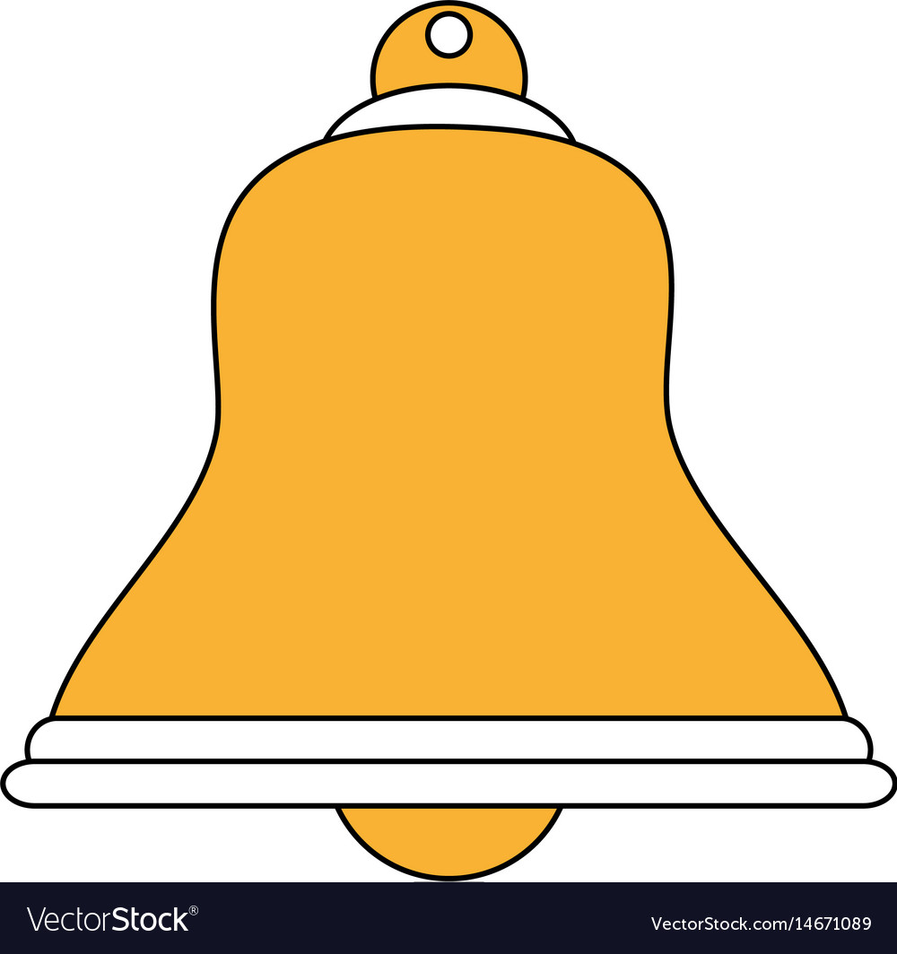 Color silhouette image bell icon design Royalty Free Vector