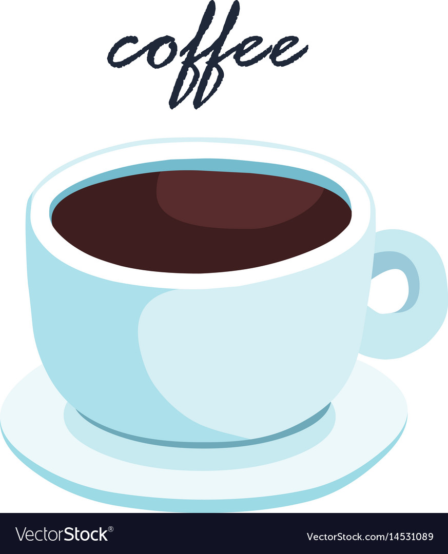 Hot aromatic black coffee Royalty Free Vector Image