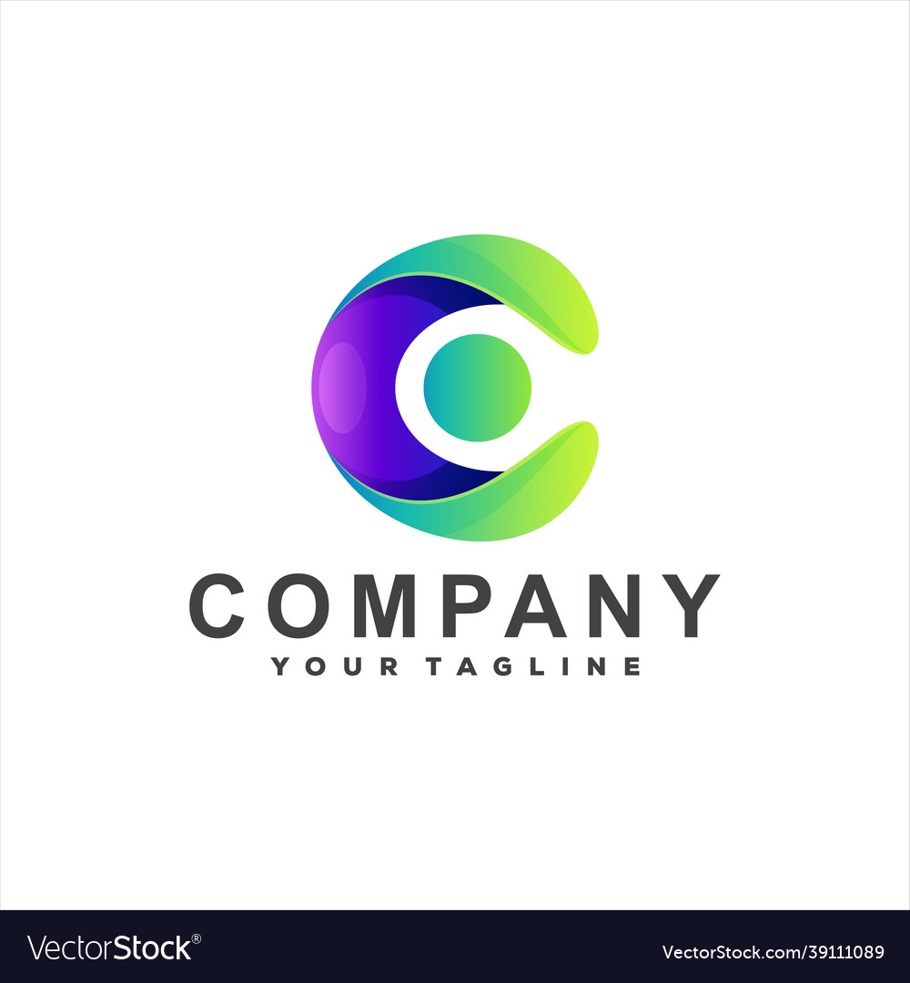 Letter c gradient logo design Royalty Free Vector Image