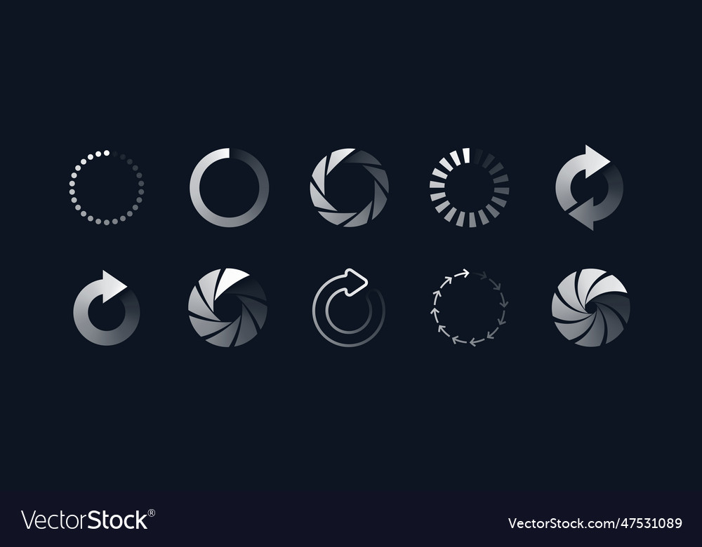 Loading symbols set Royalty Free Vector Image - VectorStock