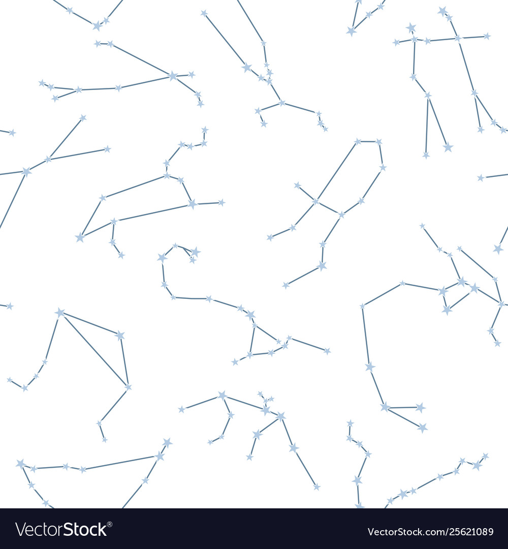 Seamless pattern with zodiac constellations Vector Image